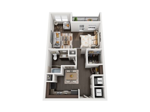 S2 floor plan at Civic at Frisco Square Apartments, Frisco, TX, Texas, 75034